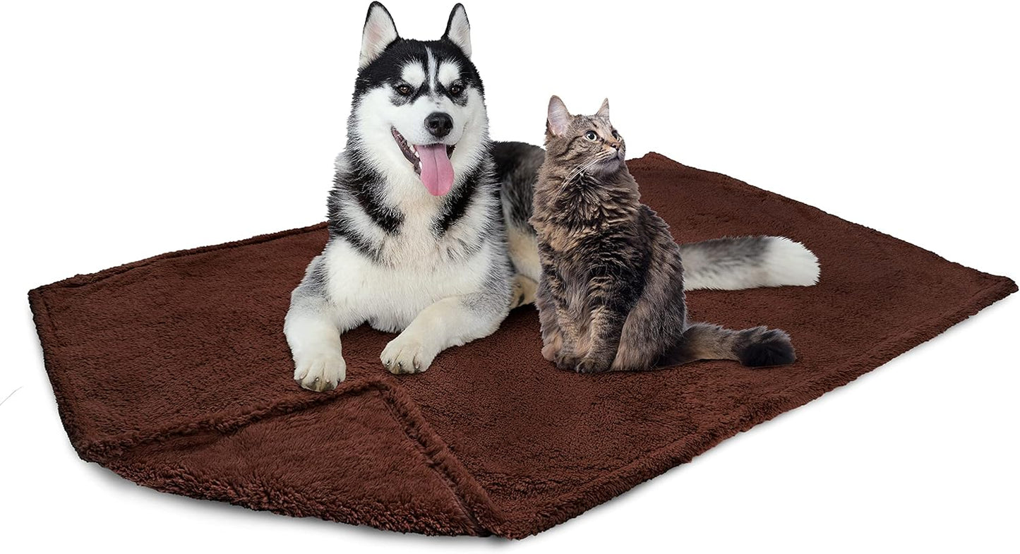 Fluffy Waterproof Dog Blanket for Small Medium Dogs, Soft Warm Pet Sherpa Throw Pee Proof Couch Cover, Reversible Cat Puppy Bed Blanket Sofa Protector, Plush Washable Pad (Pink Blush, 24X32)