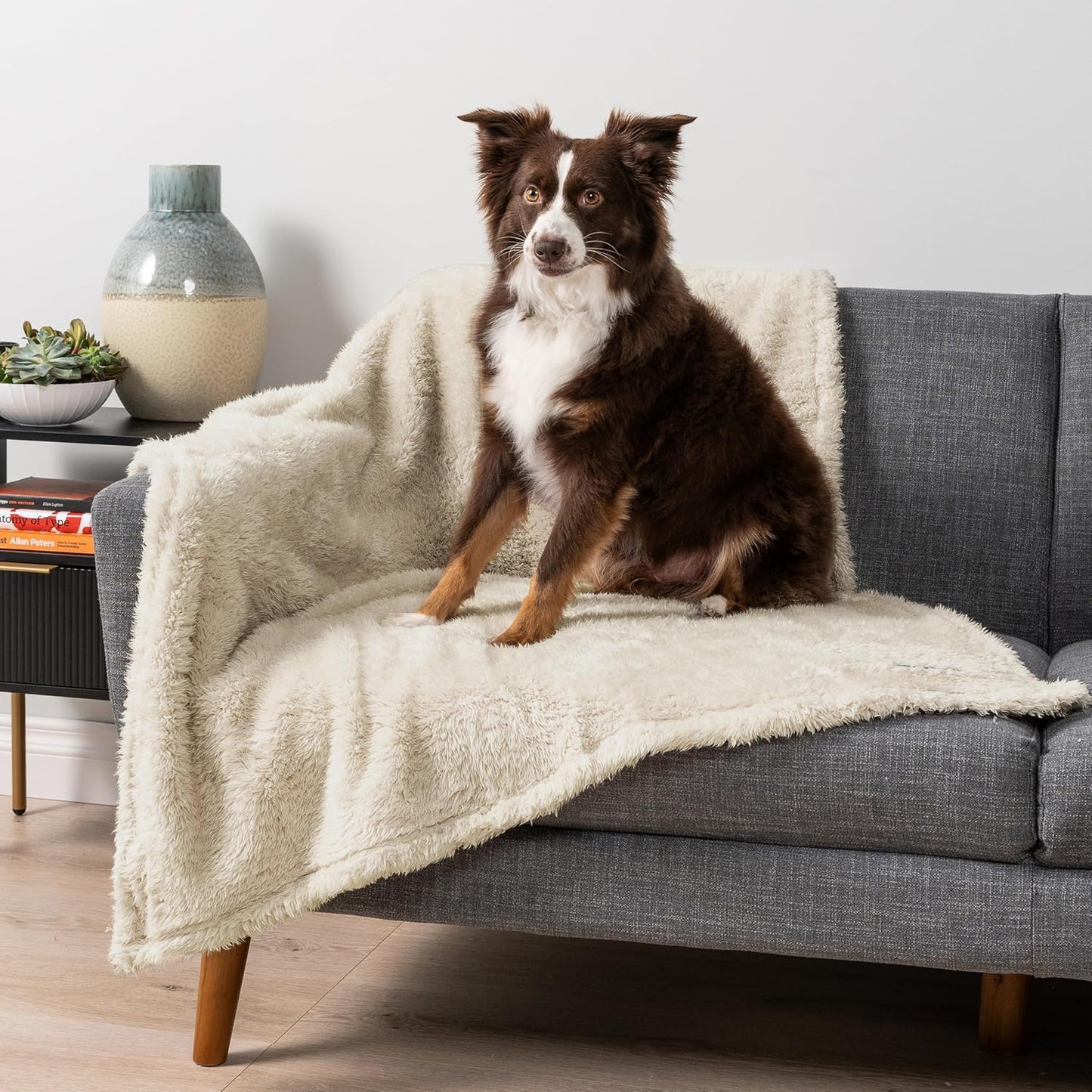 Fluffy Waterproof Dog Blanket for Small Medium Dogs, Soft Warm Pet Sherpa Throw Pee Proof Couch Cover, Reversible Cat Puppy Bed Blanket Sofa Protector, Plush Washable Pad (Pink Blush, 24X32)