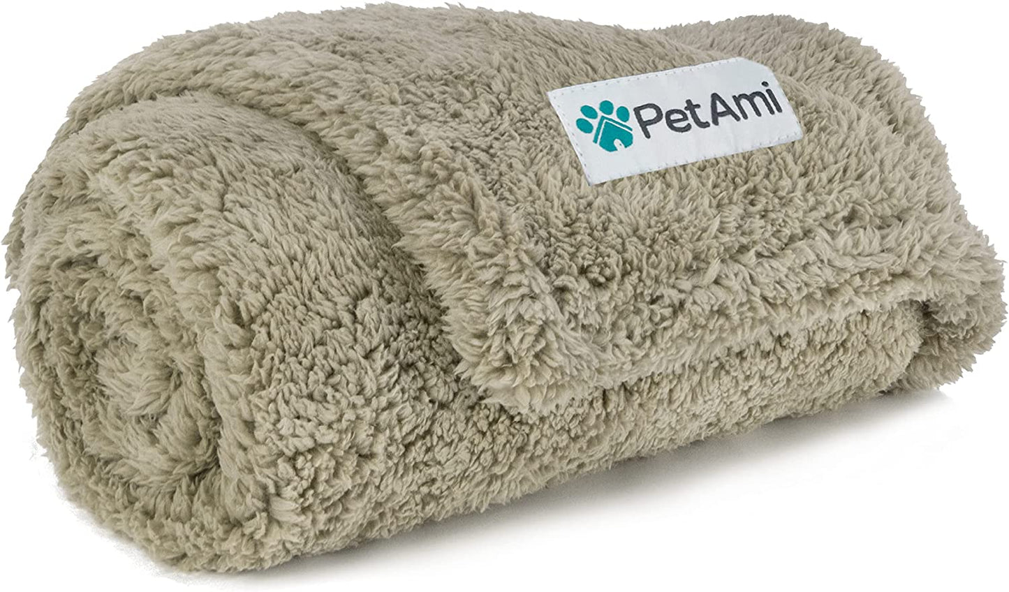 Fluffy Waterproof Dog Blanket for Small Medium Dogs, Soft Warm Pet Sherpa Throw Pee Proof Couch Cover, Reversible Cat Puppy Bed Blanket Sofa Protector, Plush Washable Pad (Pink Blush, 24X32)