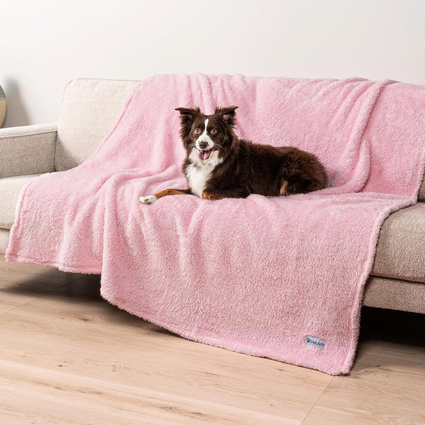 Fluffy Waterproof Dog Blanket for Small Medium Dogs, Soft Warm Pet Sherpa Throw Pee Proof Couch Cover, Reversible Cat Puppy Bed Blanket Sofa Protector, Plush Washable Pad (Pink Blush, 24X32)
