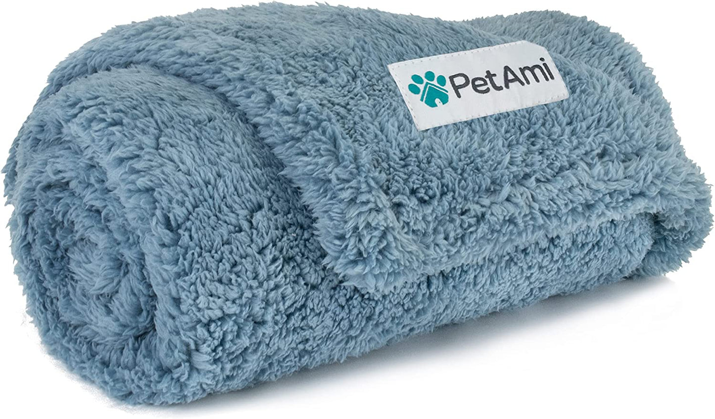 Fluffy Waterproof Dog Blanket for Small Medium Dogs, Soft Warm Pet Sherpa Throw Pee Proof Couch Cover, Reversible Cat Puppy Bed Blanket Sofa Protector, Plush Washable Pad (Pink Blush, 24X32)
