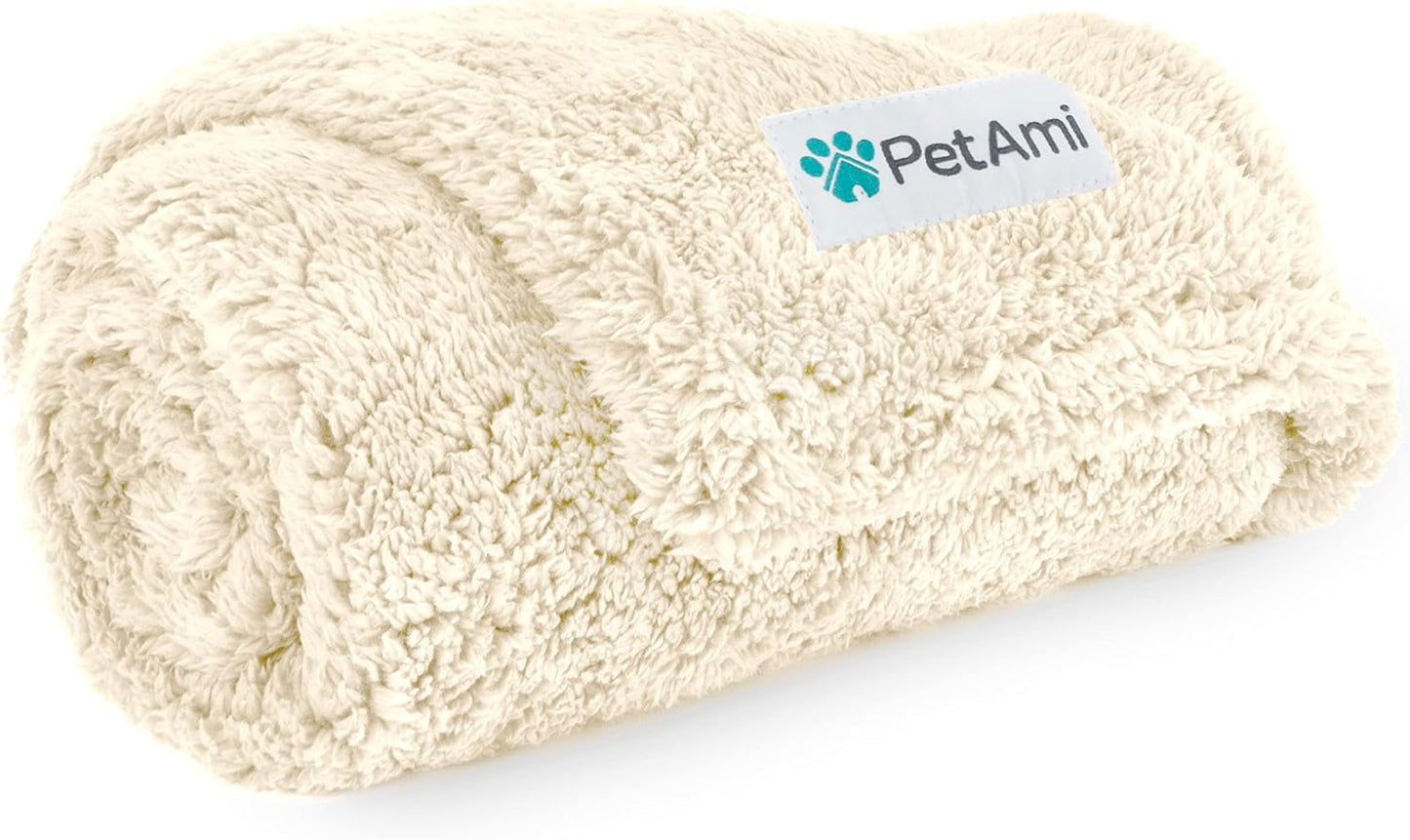 Fluffy Waterproof Dog Blanket for Small Medium Dogs, Soft Warm Pet Sherpa Throw Pee Proof Couch Cover, Reversible Cat Puppy Bed Blanket Sofa Protector, Plush Washable Pad (Pink Blush, 24X32)