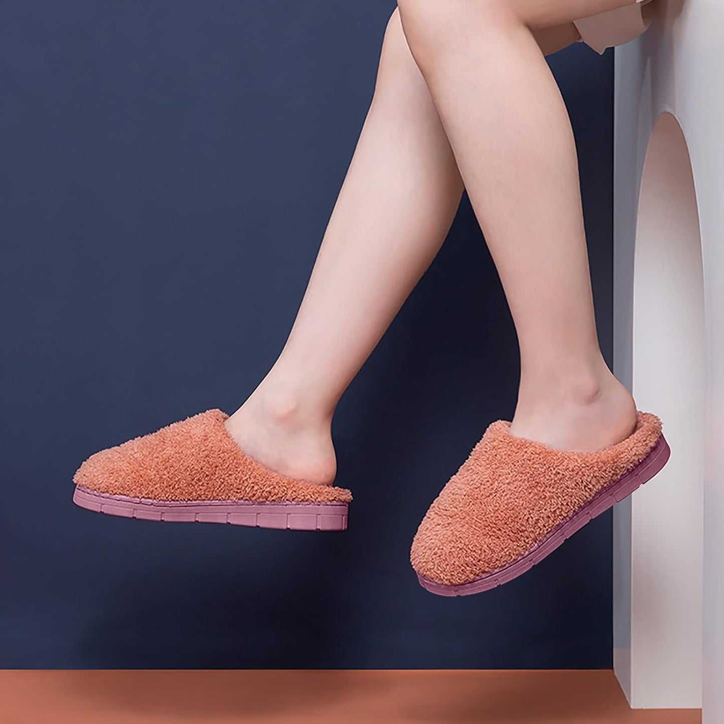 Slip on House Slippers Women'S Cozy Terry Hoodback Clog Slipper with Soft Memory Foam, Comfort Arch Support, and an Indoor/Outdoor Sole(Pink,Size 7)
