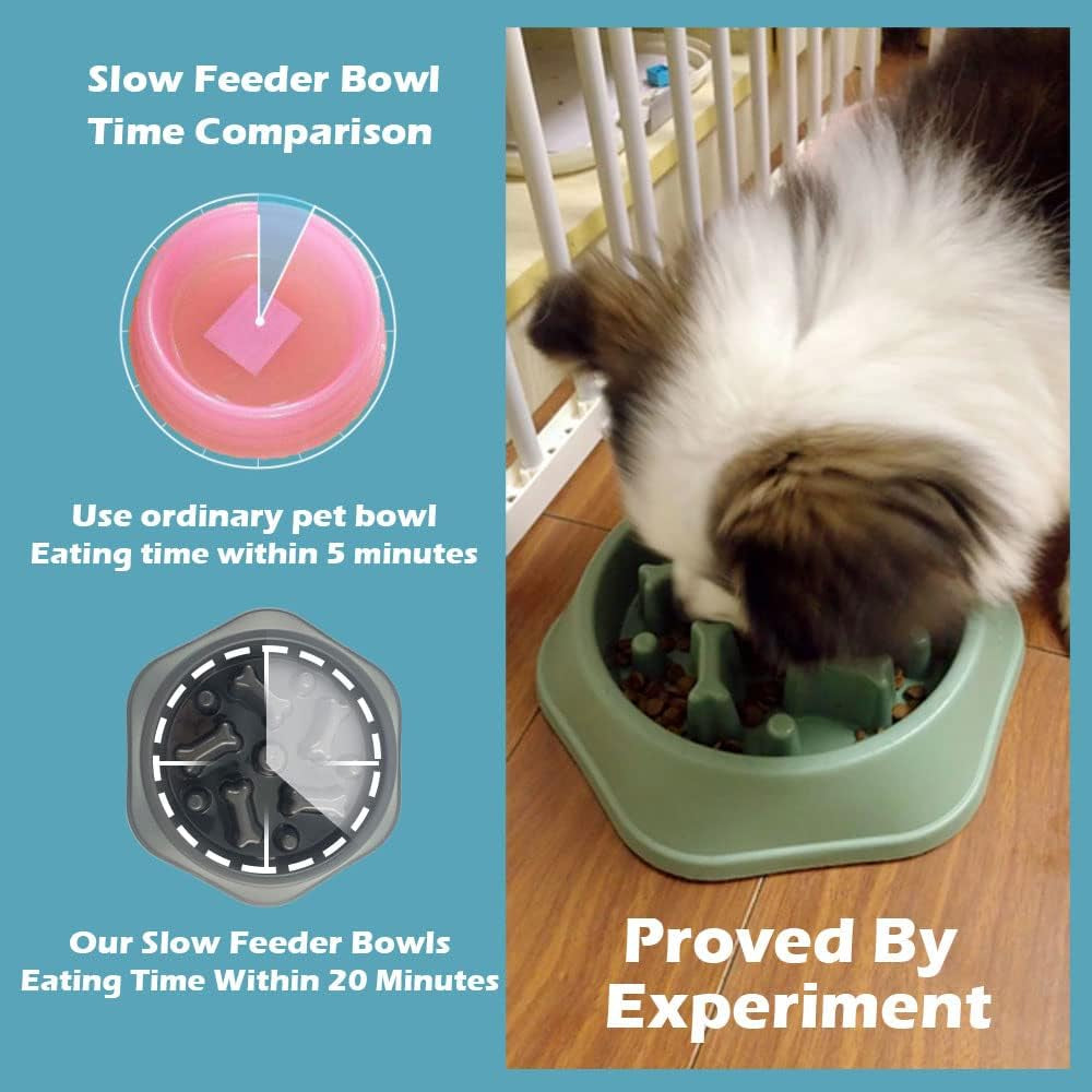 Slow Feeder Dog Bowl anti Gulping Healthy Eating Interactive Bloat Stop Fun Alternative Non Slip Dog Slow Food Feeding Pet Bowl Slow Eating Healthy Design for Small Medium Size Dogs