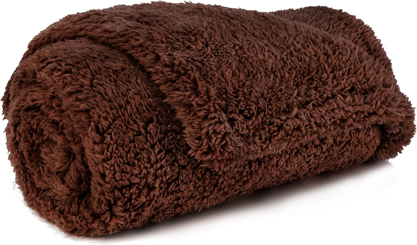 Fluffy Waterproof Dog Blanket for Small Medium Dogs, Soft Warm Pet Sherpa Throw Pee Proof Couch Cover, Reversible Cat Puppy Bed Blanket Sofa Protector, Plush Washable Pad (Pink Blush, 24X32)