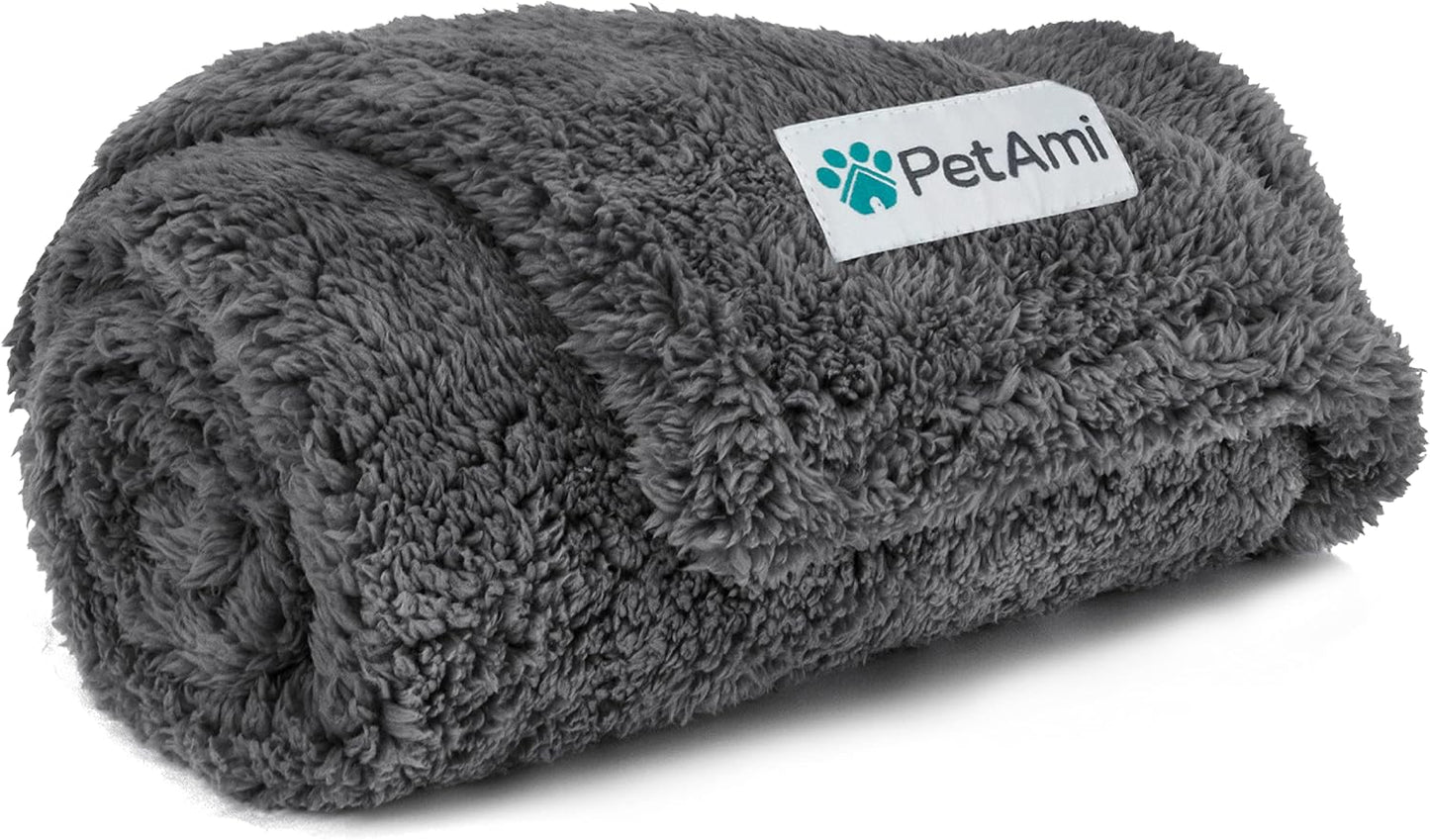 Fluffy Waterproof Dog Blanket for Small Medium Dogs, Soft Warm Pet Sherpa Throw Pee Proof Couch Cover, Reversible Cat Puppy Bed Blanket Sofa Protector, Plush Washable Pad (Pink Blush, 24X32)
