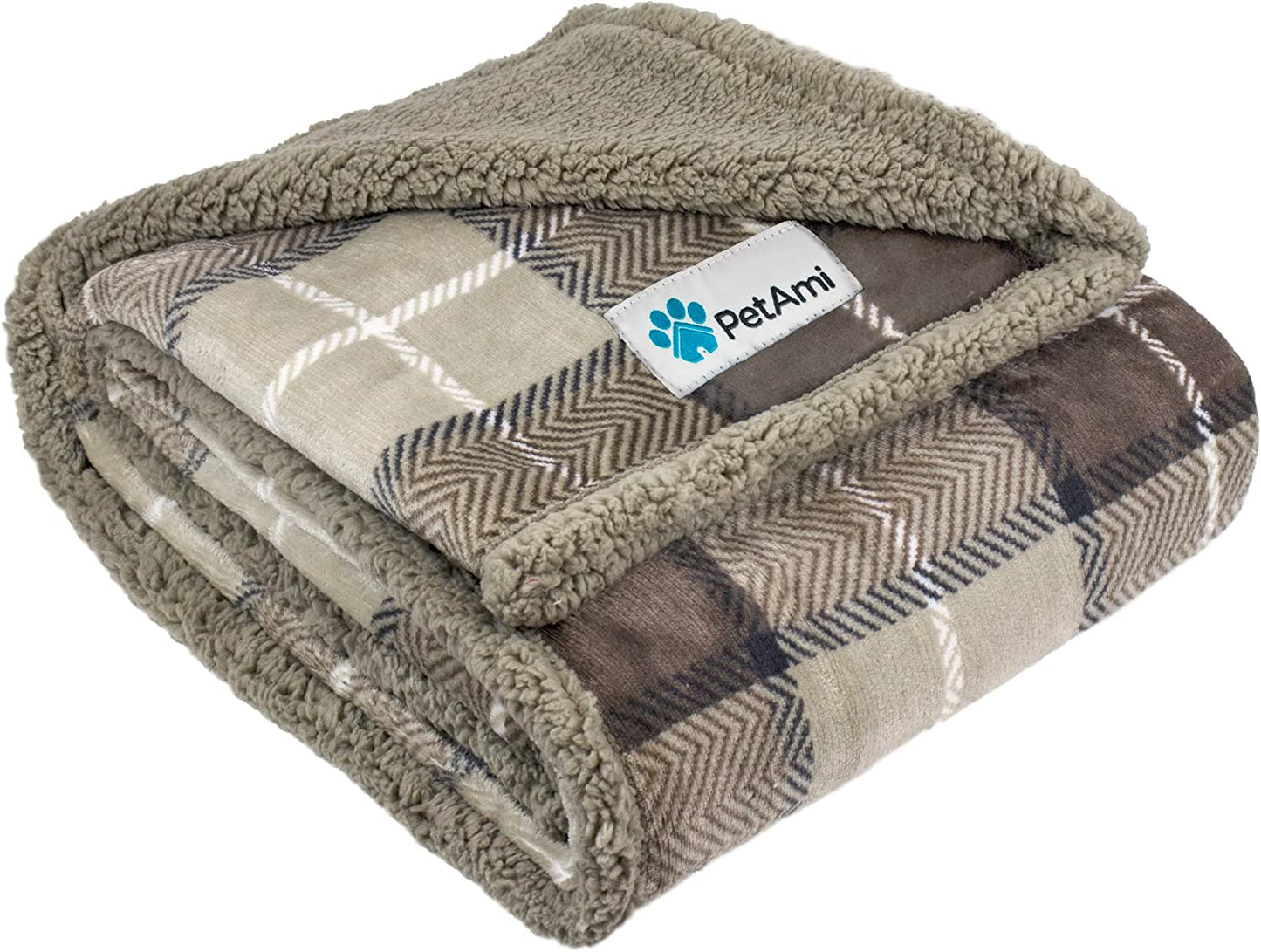 Dog Blanket for Medium Large Dogs, Pet Bed Blanket Cat Puppy Kitten, Fleece Furniture Couch Cover Protector Sofa Car, Soft Sherpa Dog Throw Plush Reversible Washable, 40X60 Checker Red