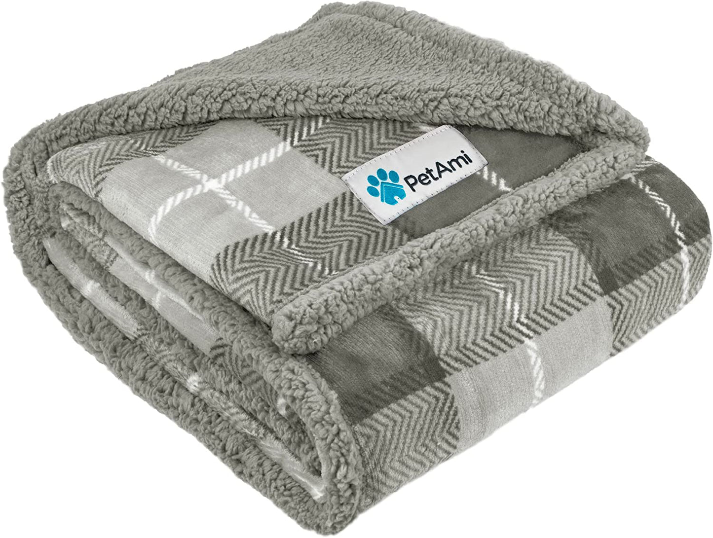 Dog Blanket for Medium Large Dogs, Pet Bed Blanket Cat Puppy Kitten, Fleece Furniture Couch Cover Protector Sofa Car, Soft Sherpa Dog Throw Plush Reversible Washable, 40X60 Checker Red