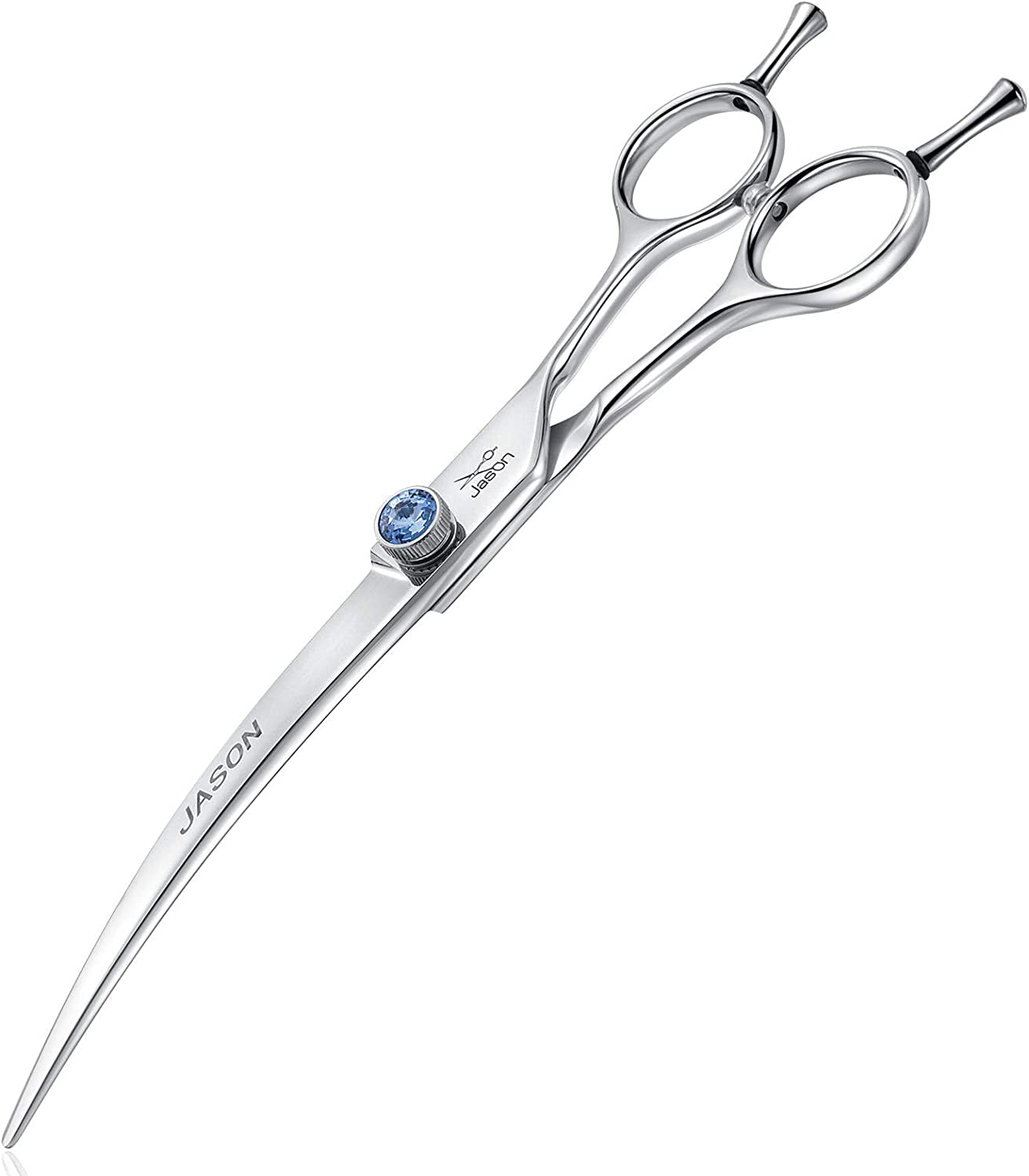 7" 50 Teeth Thinning Dog Grooming Blending Scissor, Ergonomic Pet Grooming Thinner Blender Shears Cat Trimming Texturizing Kit with Offset Handle and a Jewelled Screw, 30% Thinning Rate
