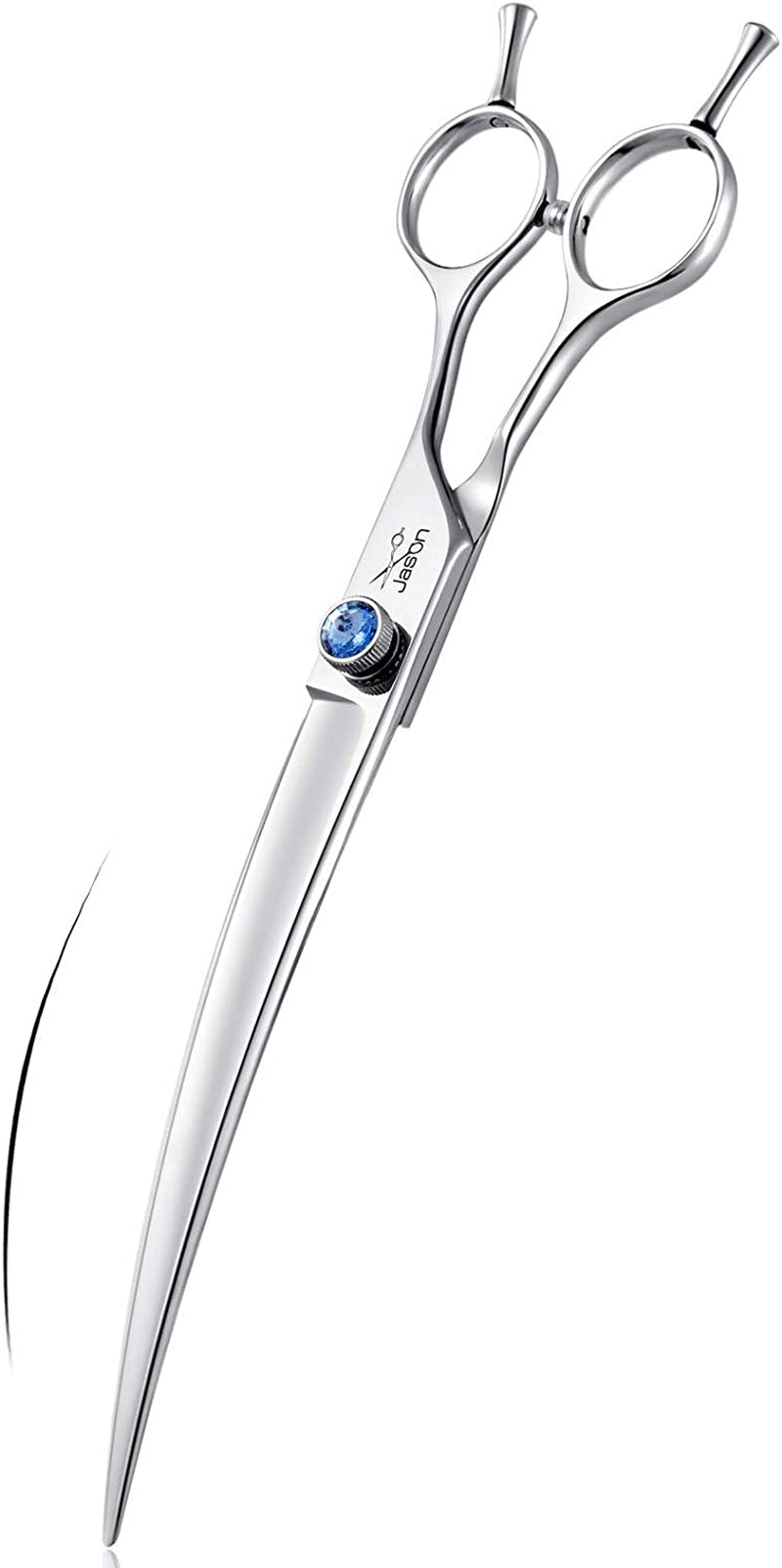 7" 50 Teeth Thinning Dog Grooming Blending Scissor, Ergonomic Pet Grooming Thinner Blender Shears Cat Trimming Texturizing Kit with Offset Handle and a Jewelled Screw, 30% Thinning Rate