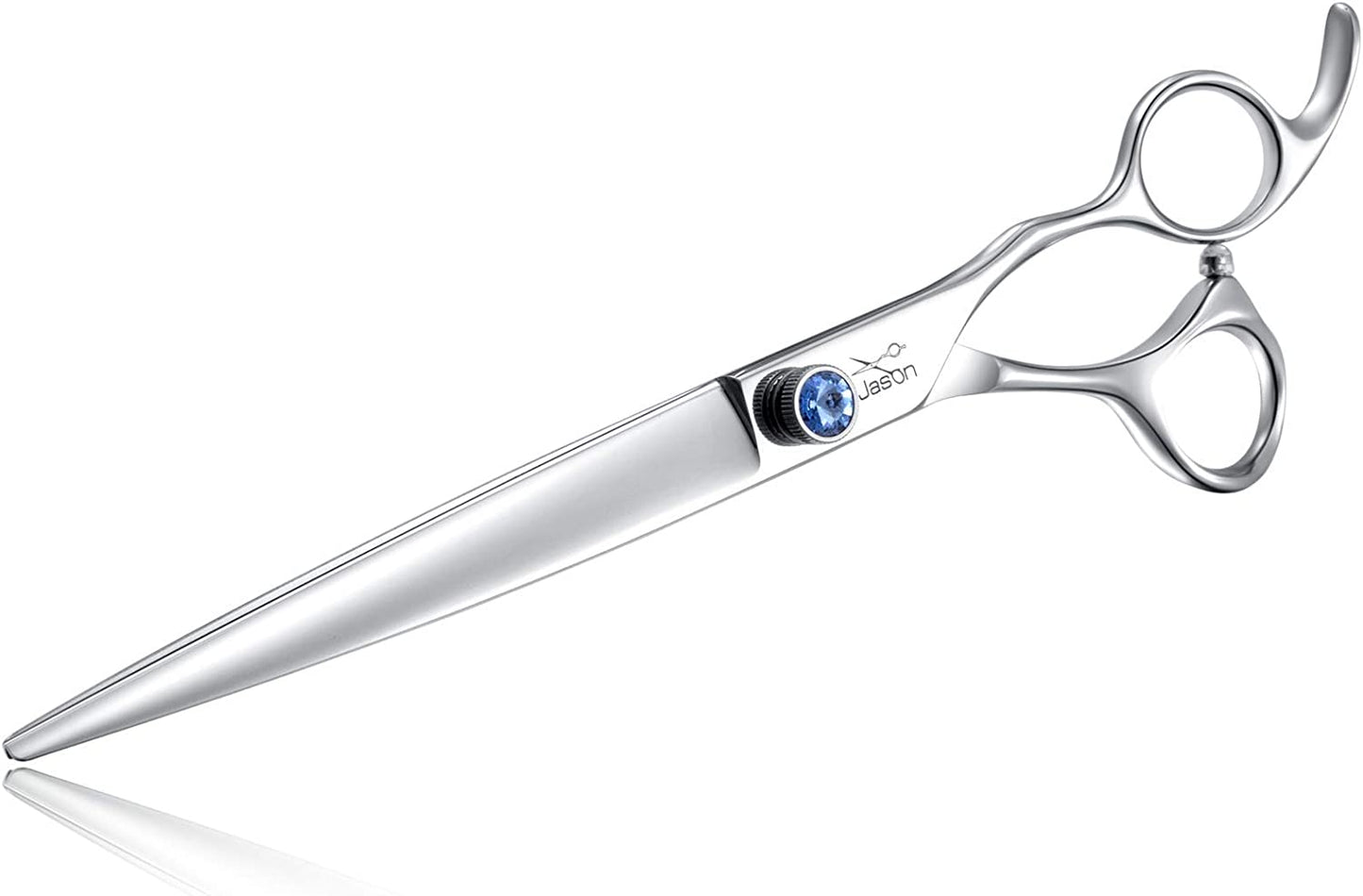 7" 50 Teeth Thinning Dog Grooming Blending Scissor, Ergonomic Pet Grooming Thinner Blender Shears Cat Trimming Texturizing Kit with Offset Handle and a Jewelled Screw, 30% Thinning Rate