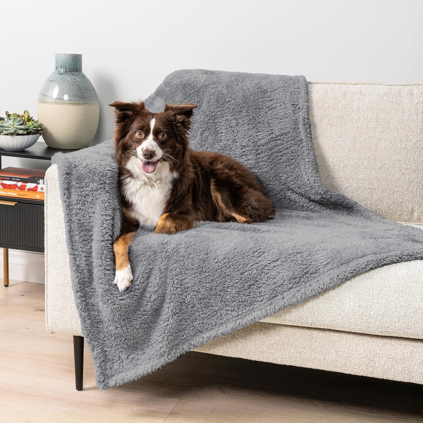 Fluffy Waterproof Dog Blanket for Small Medium Dogs, Soft Warm Pet Sherpa Throw Pee Proof Couch Cover, Reversible Cat Puppy Bed Blanket Sofa Protector, Plush Washable Pad (Pink Blush, 24X32)