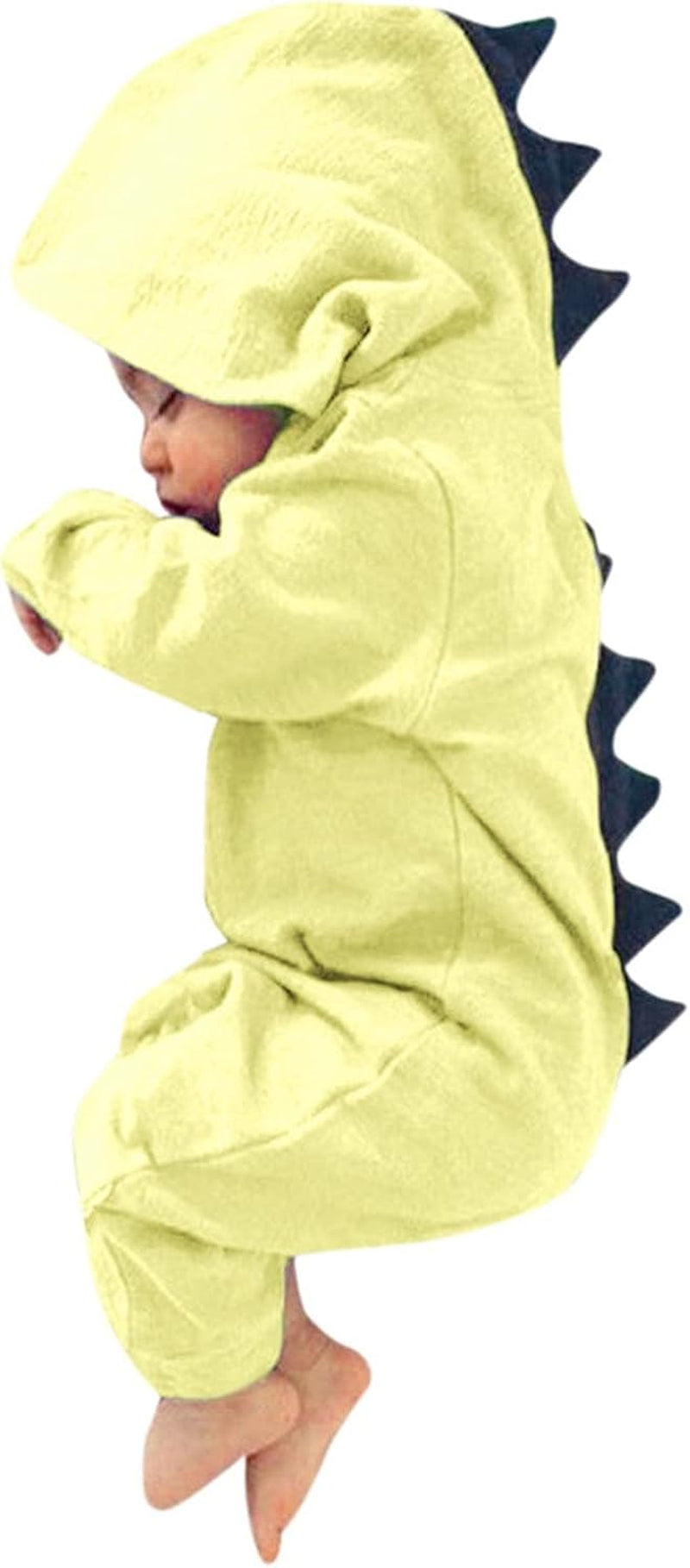 0-18 Months Cute Newborn Infant Baby Boy Girl 3D Dinosaur Hooded Romper Jumpsuit Outfits Clothes (Gray-1, 12-18 Months)